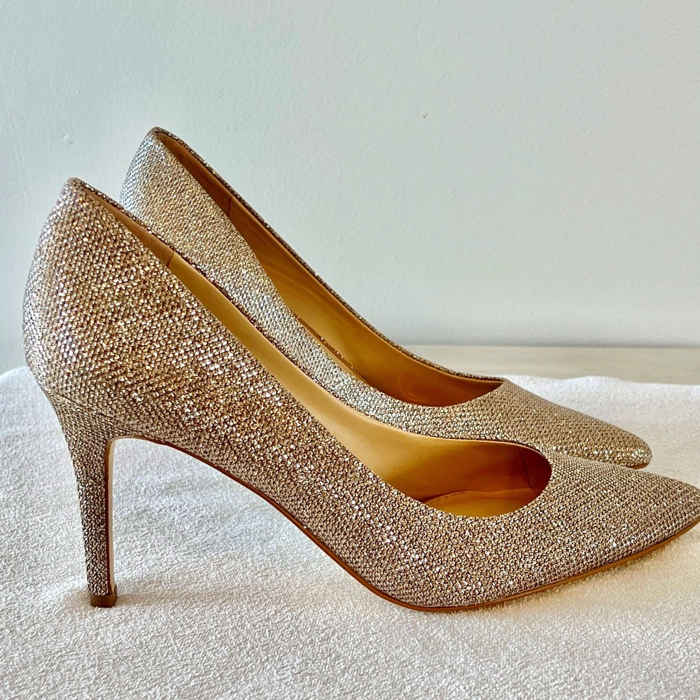 Jessica Simpson Gold Sparkle High Heel Pumps Size 9 1/2 M